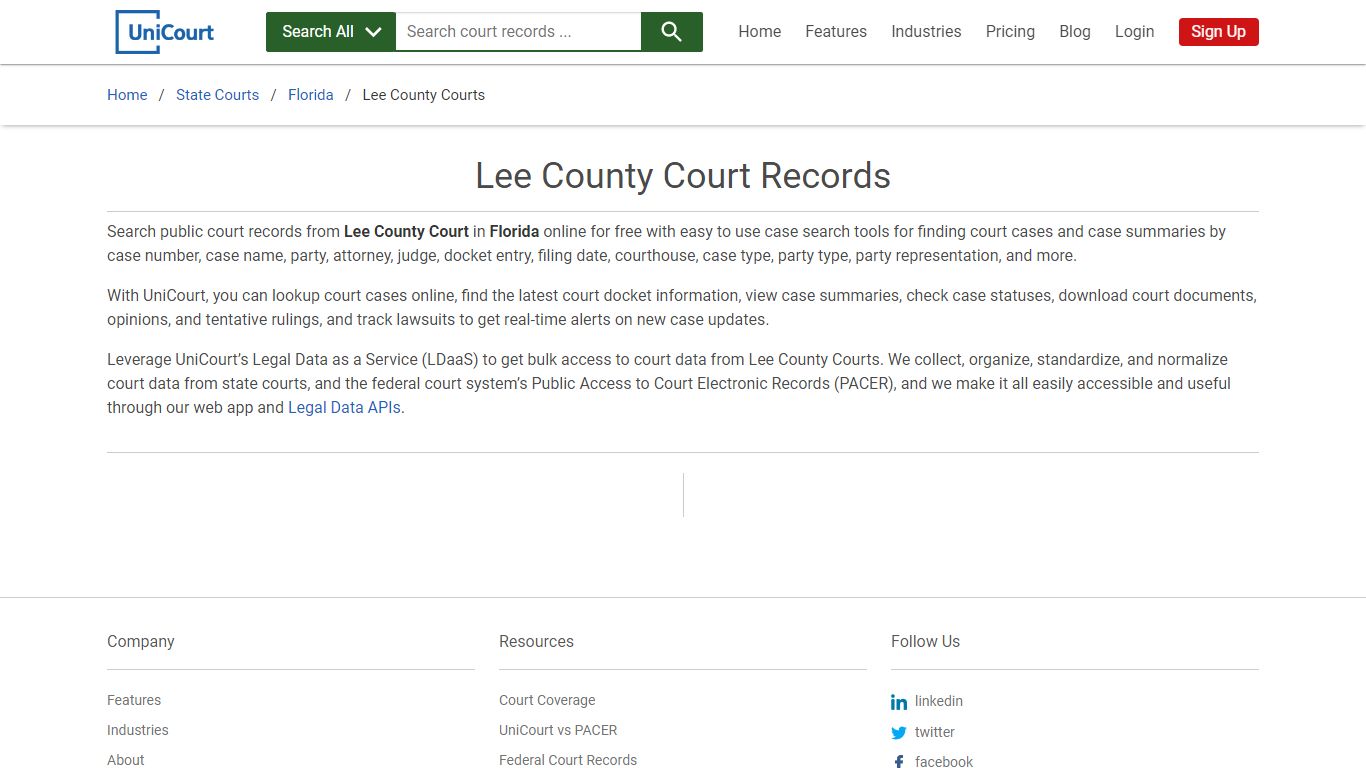 Lee County Court Records | Florida | UniCourt